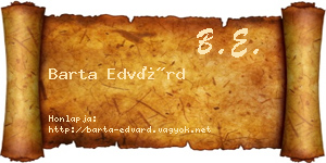 Barta Edvárd névjegykártya